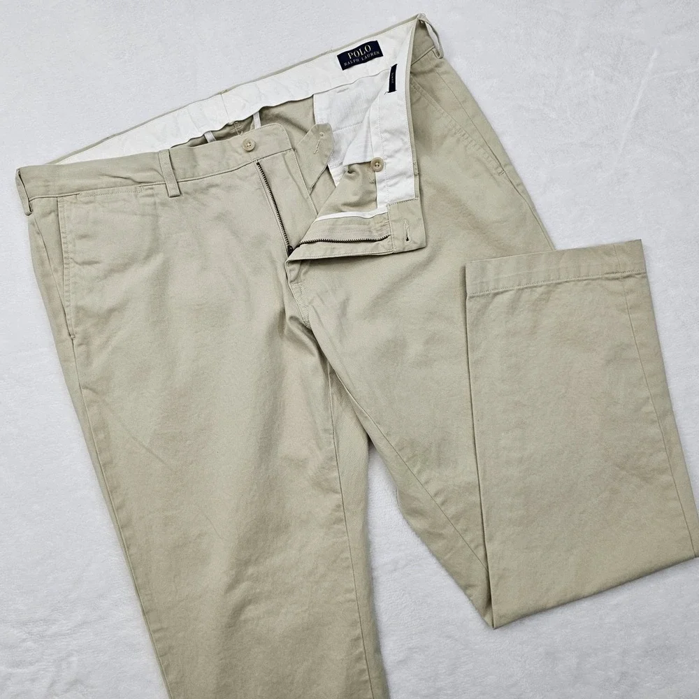 Polo Ralph Lauren‎ Mens 40W 31L Beige Pants Chinos Khaki Slim Fit Preppy Ivy